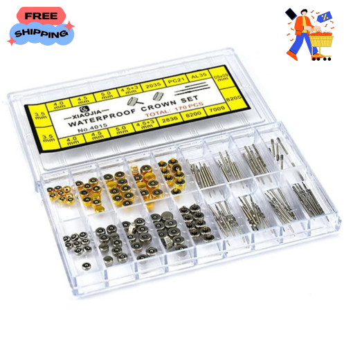 Watchmaker Watch Crown Watch Stem Stainless Steel Watch Crown Spring Set Repair