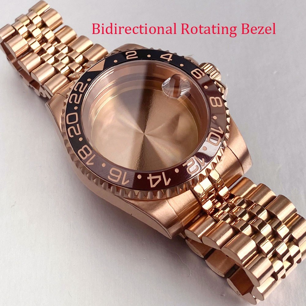 New 40mm Bidirectional Rotation Watch Case Sapphire Glass 20ATM Fit NH35 ETA2824