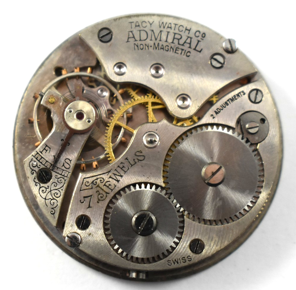 Vintage Tacy Watch Co Admiral 12s 7J OF Pocket Watch Movement lot.qf