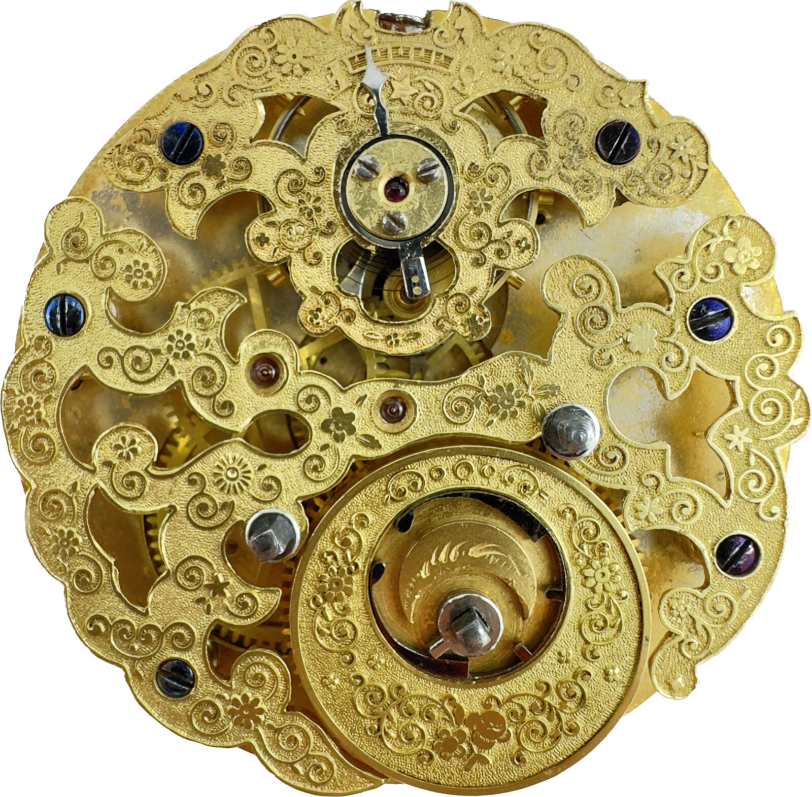 Antique Jacot Captains Dial Dual Time Chinese Duplex Pocket Watch Movement Swiss