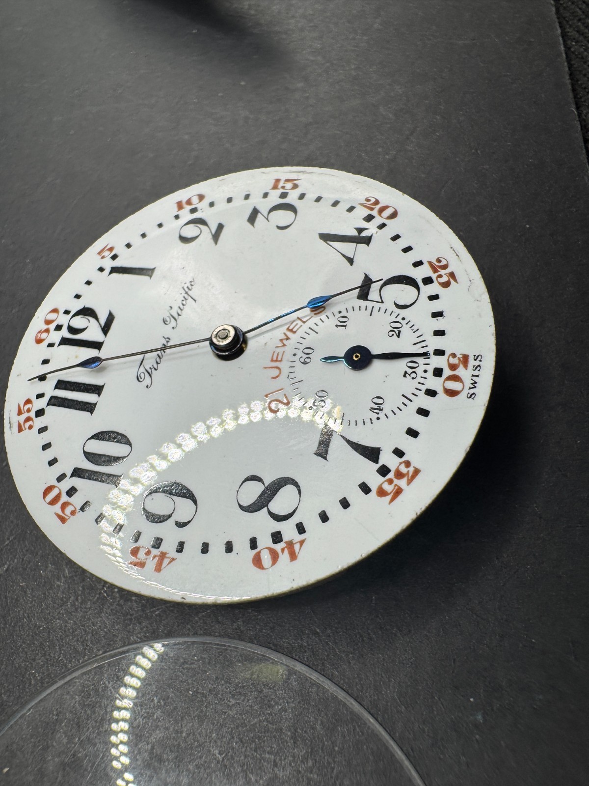 Vintage Trans Pacific 21 Jewels Pocket Watch Movement Langendorf Swiss