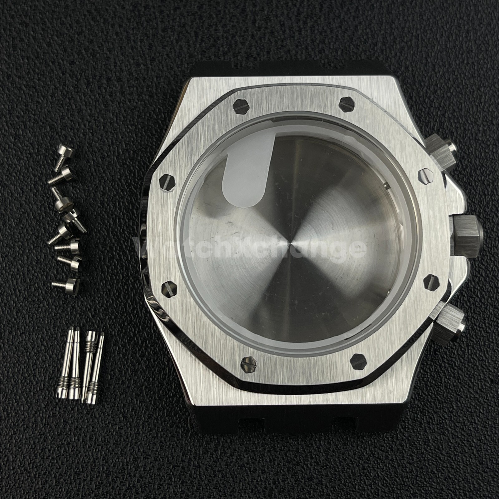 41mm Silver Royal Oak Style Stainless Steel Watch Case for VK63 Quartz Movement