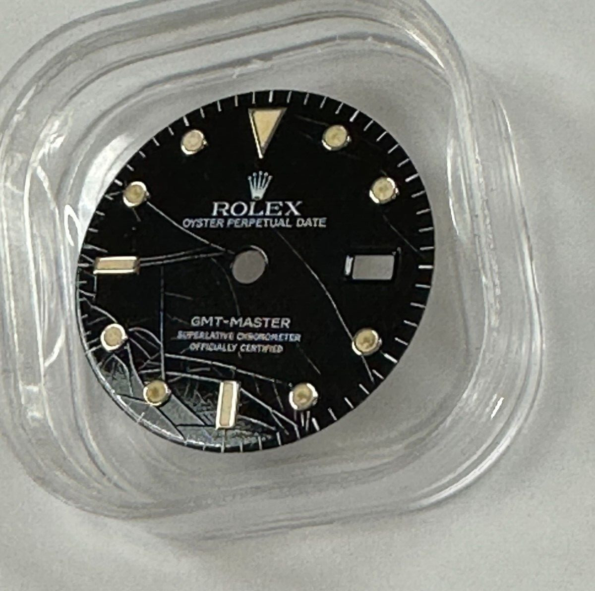 RARE ORIGINAL Vintage Rolex GMT-MASTER Black GLOSSY SPIDER Dial Never Refinished