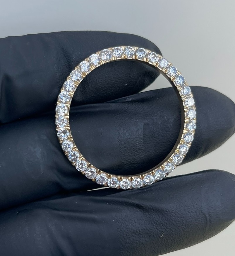 14K Approximate 4 Carat Natural Diamond Bezel fits Rolex 18248 Day Date 40mm