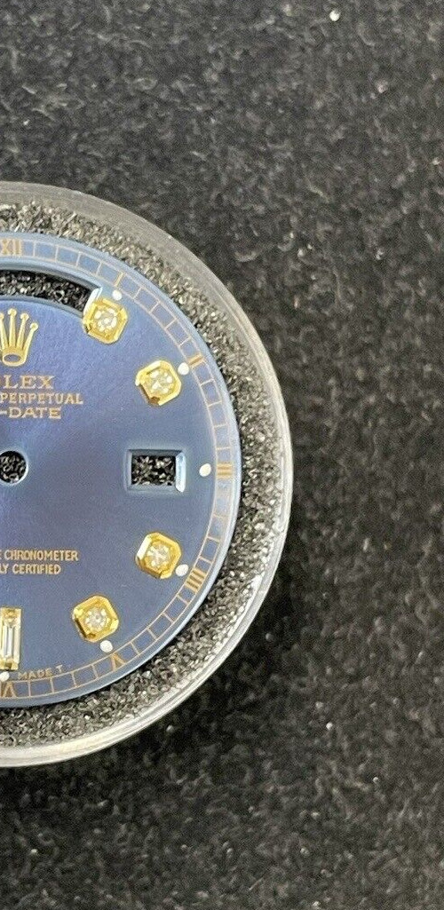 Custom Navy Blue Baguette Diamond Dial for President NonQuick Vintage 1803