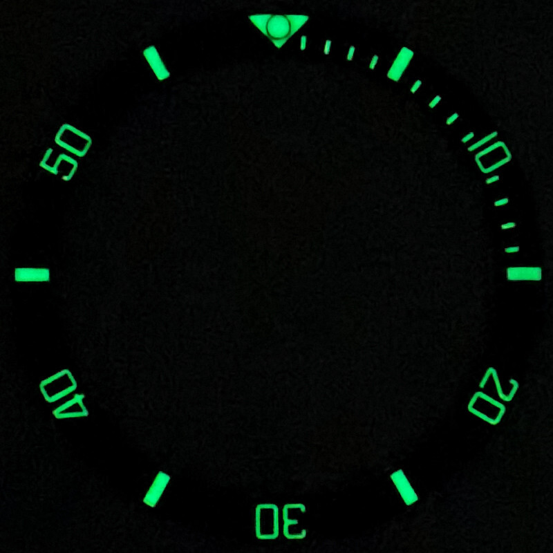 38*31.5mm green luminous dark blue ceramic flat Watch Bezel Insert Fit For SKX
