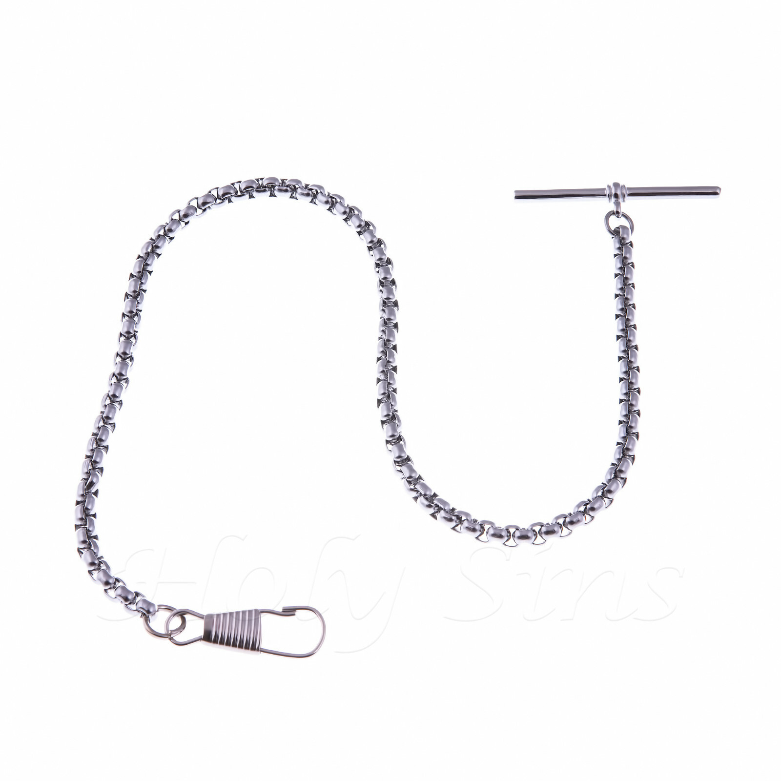 Brand New Silver Colour Single Albert Pocket Watch Chain