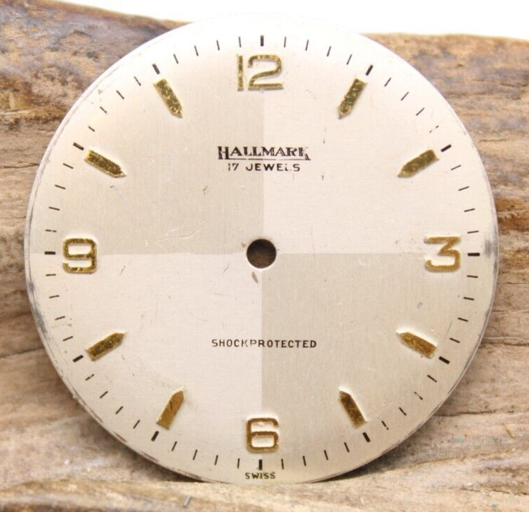 HALLMARK WATCH DIAL 29.3mm 17j SWISS ARABIC & STICK INDICES (LC)