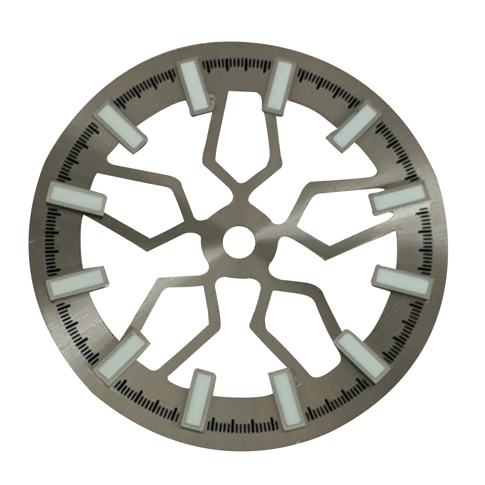 Grey 28.5mm Watch Dial Green Luminous For NH70 Watch Movement Upgrade Accessory