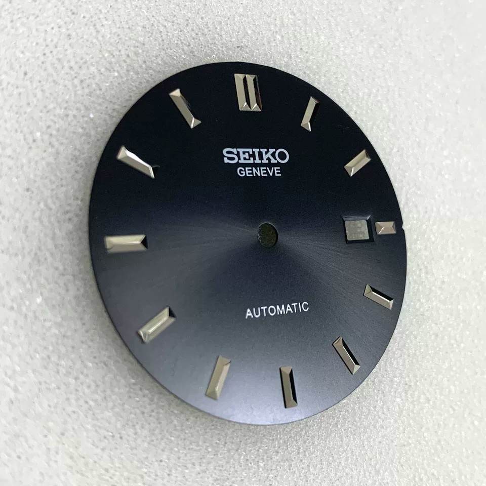 33mm Sunburst Black Dial Rose Gold Metal Peg Markers Fit NH35A NH36A Automatic W