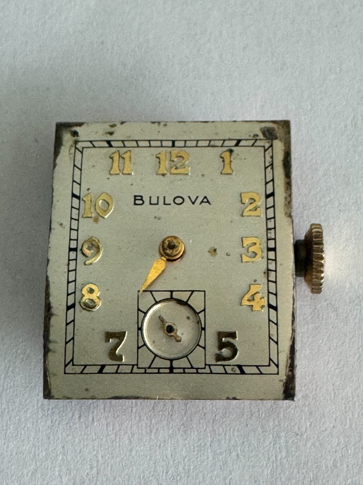 VINTAGE MENS BULOVA WRISTWATCH MOVEMENT CAL. 8AE RUNNING GREAT 21 JEWEL