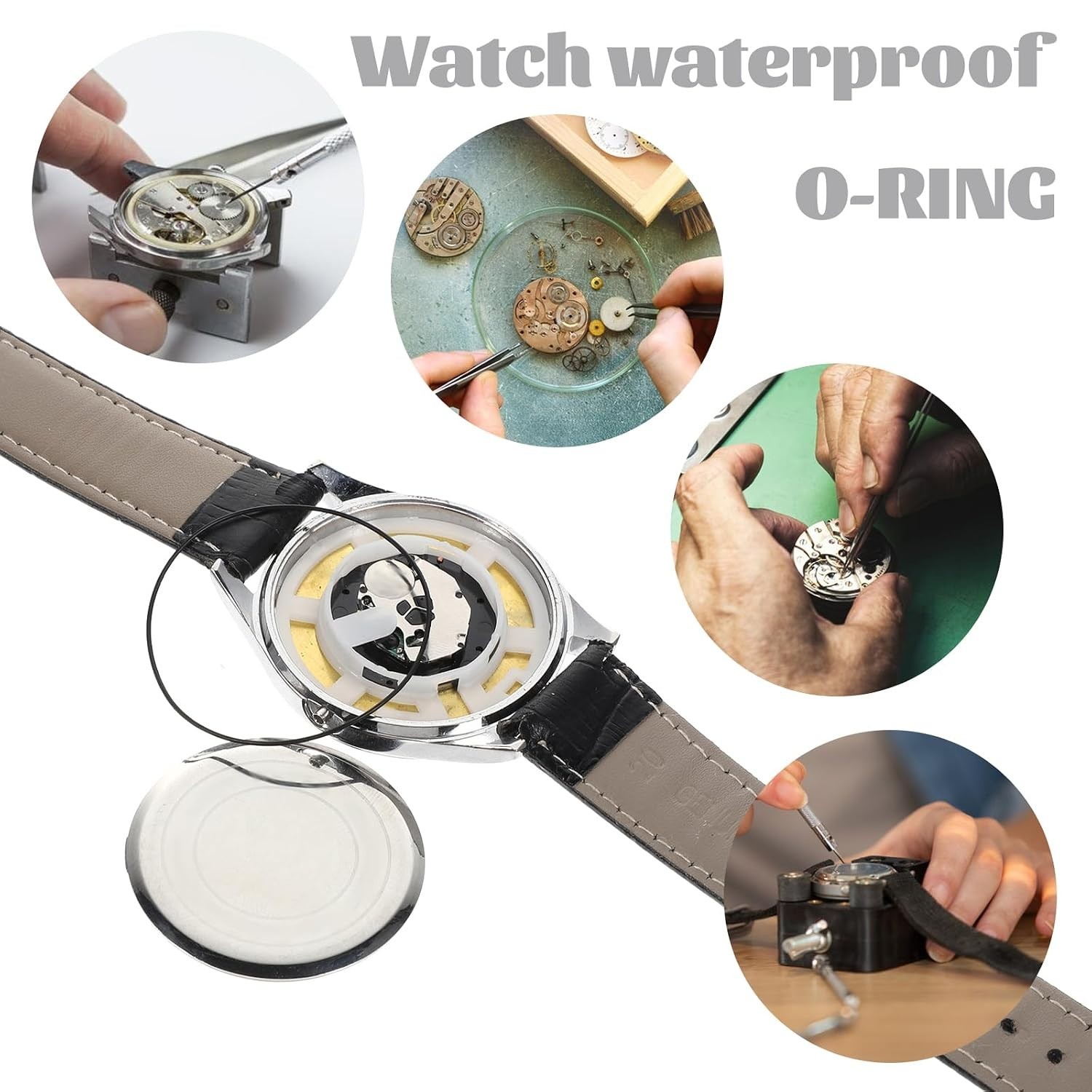 O Ring Watch Gasket, 80 Pcs 0.5/0.6/0.7/0.8 mm Waterproof Rubber Watch Seal W…