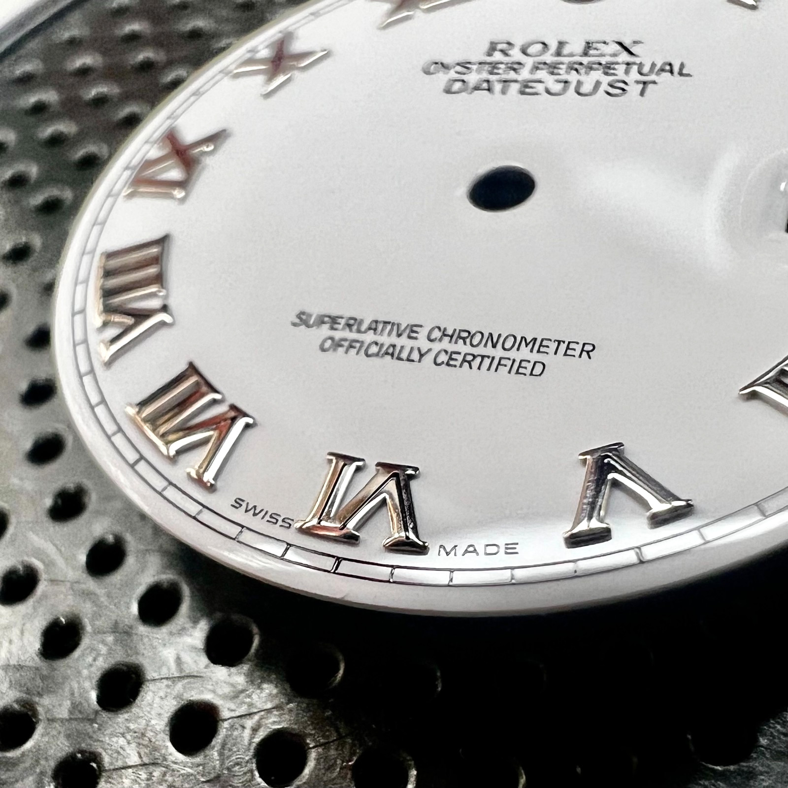 Genuine Rolex Datejust 36 White Enamel Dial with White Gold Roman Numbers