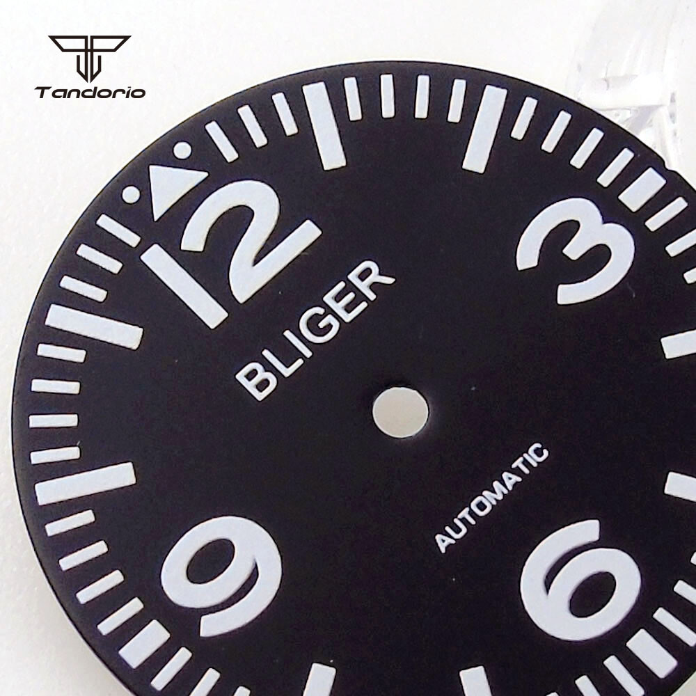 29mm Watch Dial White Marks Green Luminous Fit NH35 NH36 Miyota82 Series DG2813