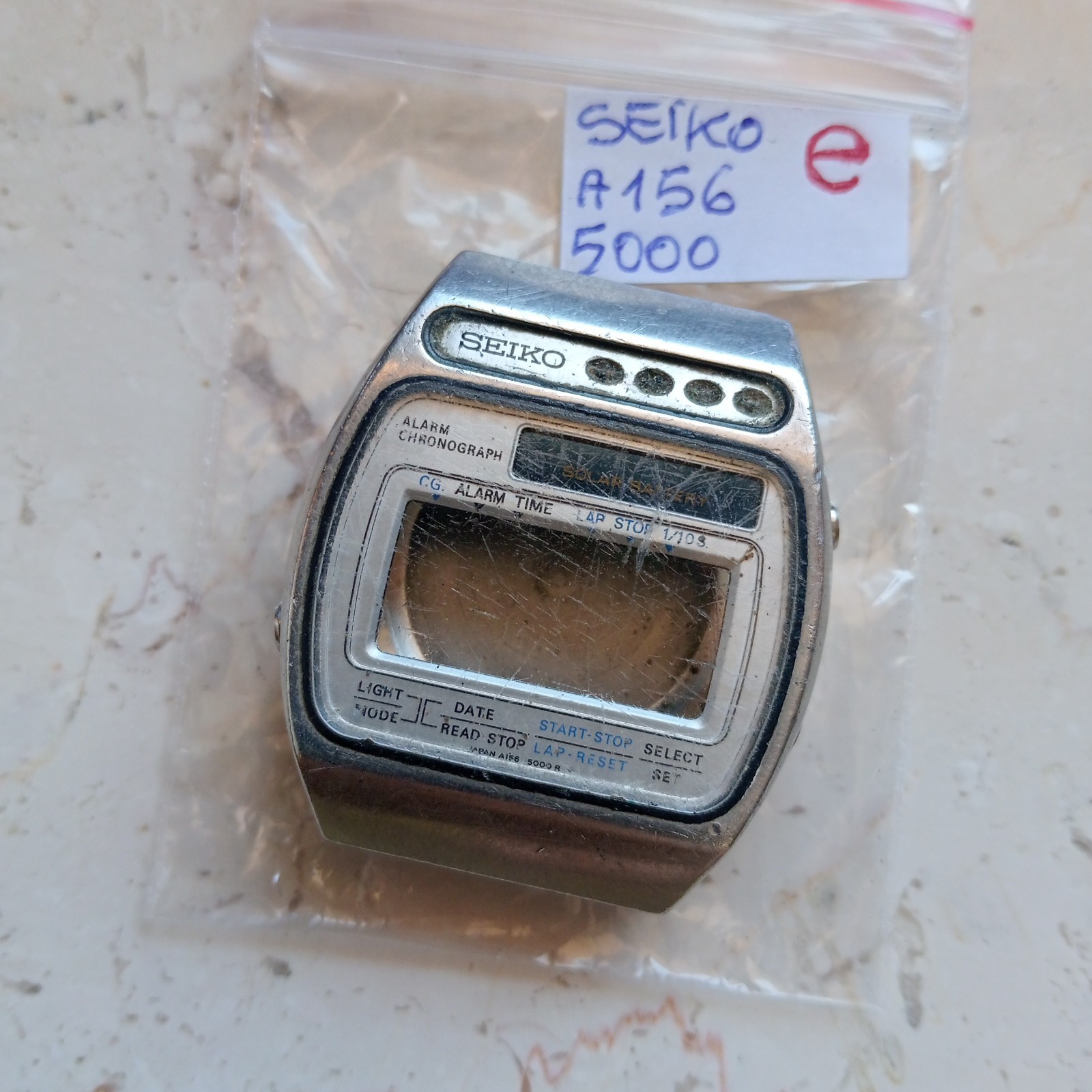 Seiko ref. A156-5000 Vintage USED Steel Case, Cases, Buttons