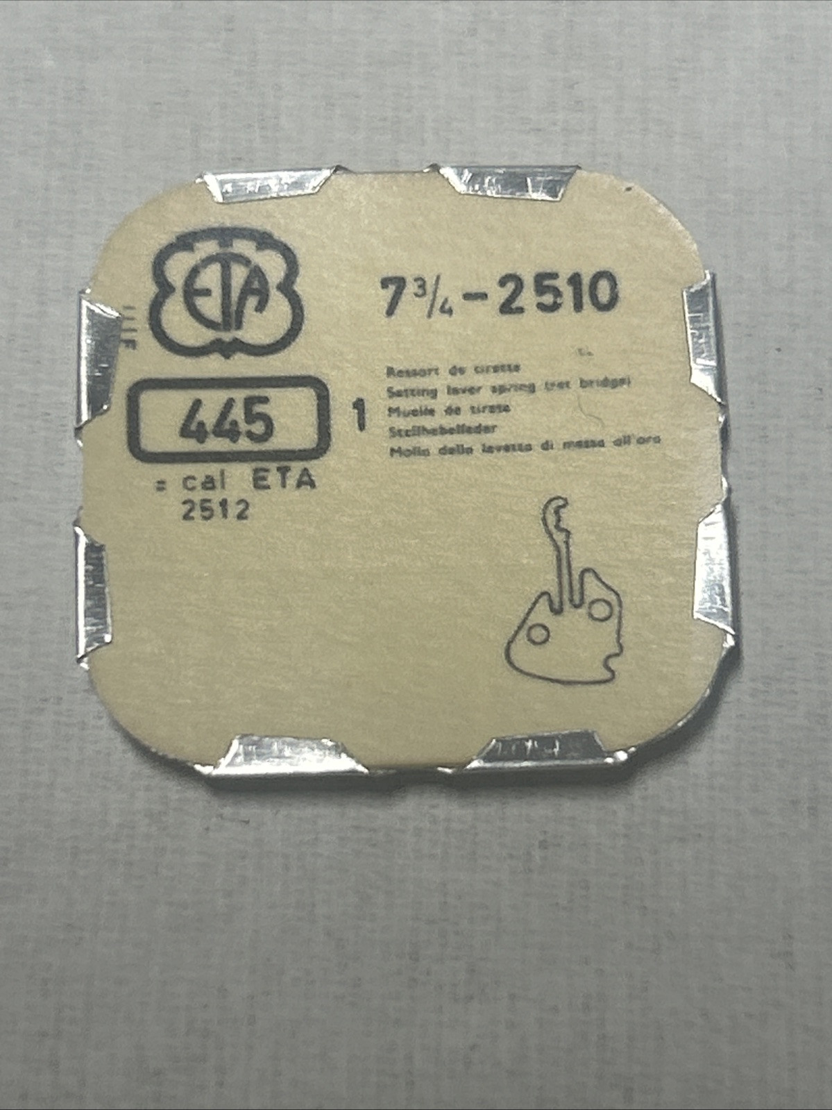 ETA PART 445 SET BRIDGE – CAL 2510 2512 SIZE 7 3/4