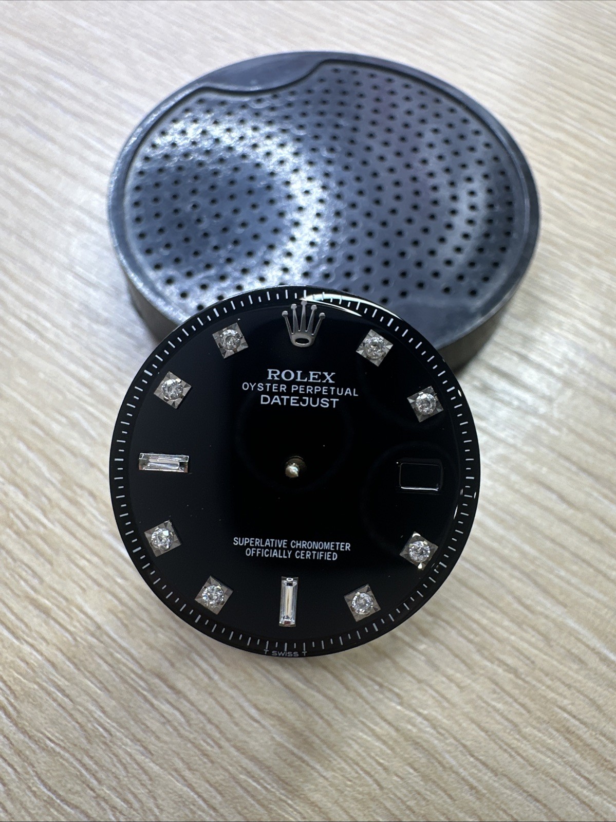 Black Black Zircon Dial Fits Rolex Datejust 1601 1603 Cal. 1570