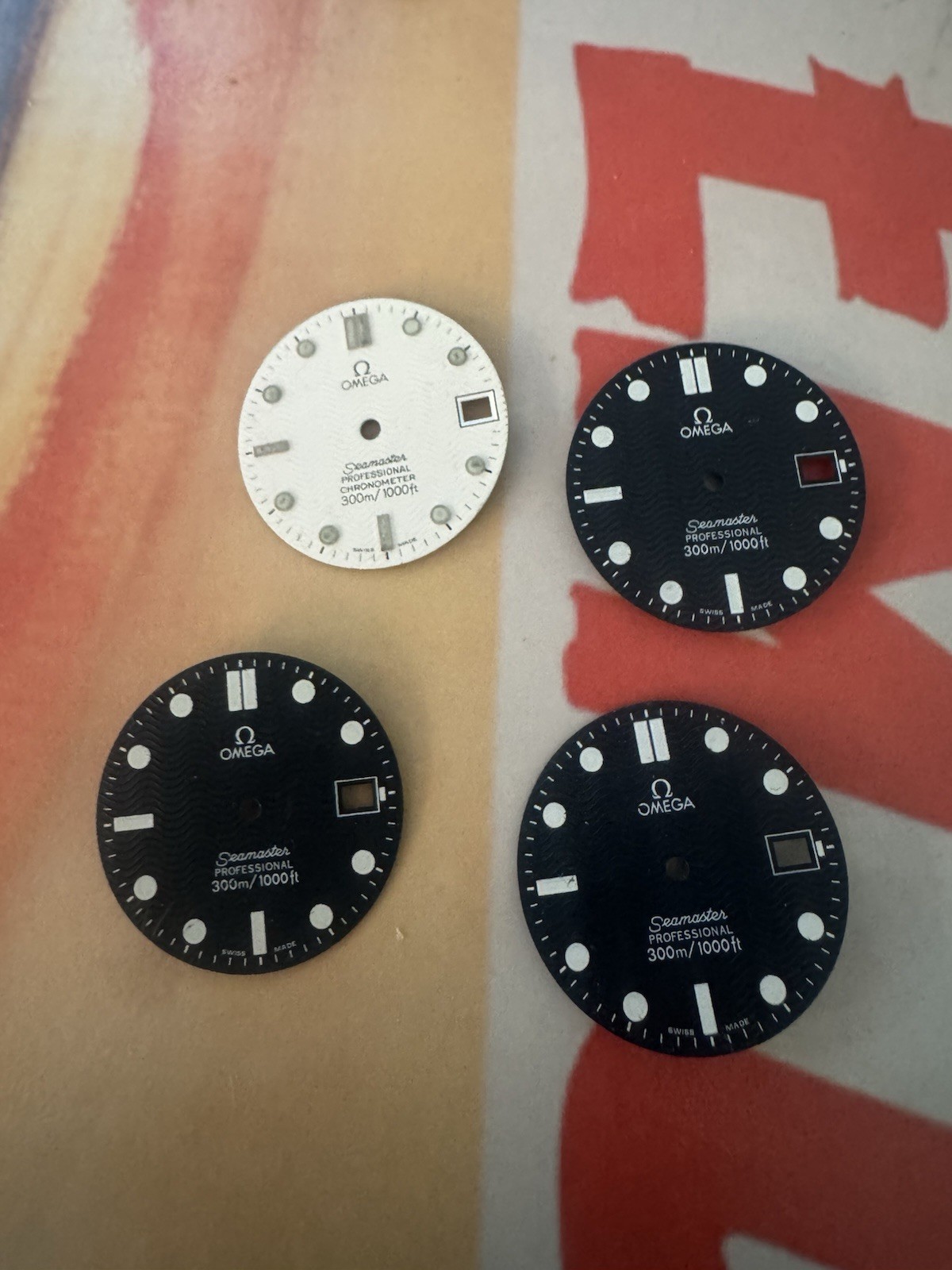 omega seamaster 300 Dials 4 Piece Lot