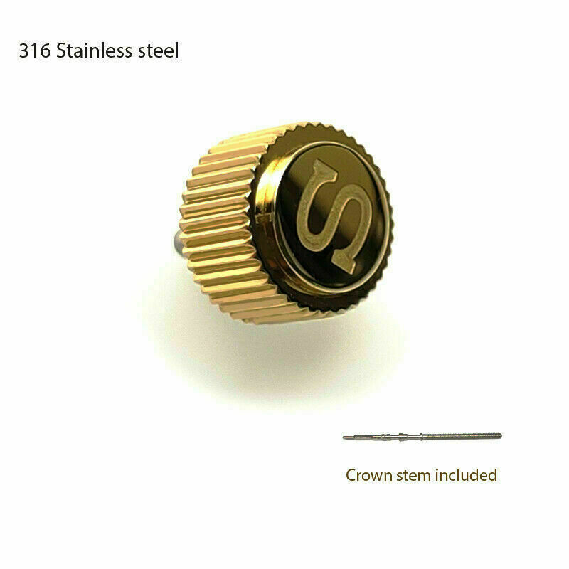 Knurled Crown SKX007/9 Stainless Steel Crown For Seiko 7s26 NH35 NH36 6R15