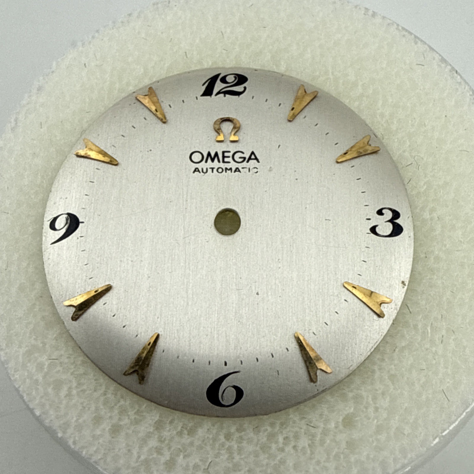 VINTAGE OMEGA AUTOMATIC 27.5MM Silver & Gold Markers Mens Watch Dial