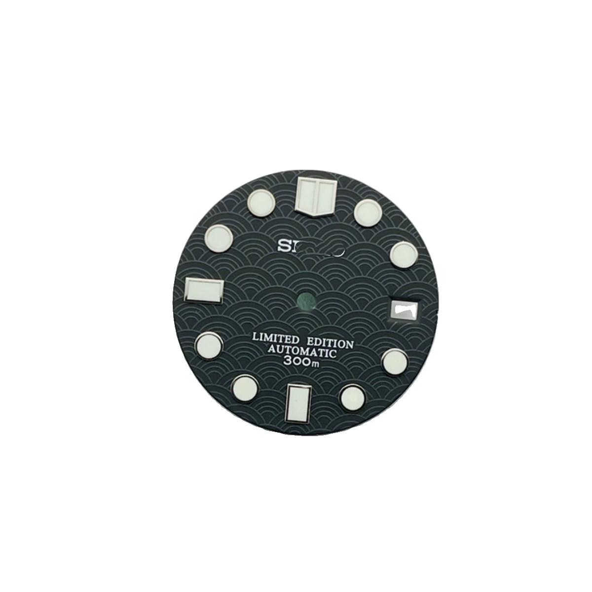 28.5mm Fish Scales Watch Dial Green Luminous Date Fit Nh35 4R35 Movement
