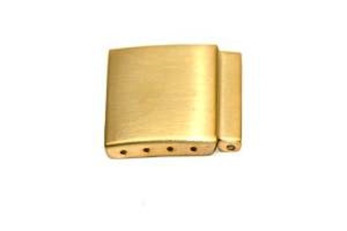 18MM GOLD STAINLESS STEEL WATCH BAND CLASP SPRING BRACELET EXTENDER LINK