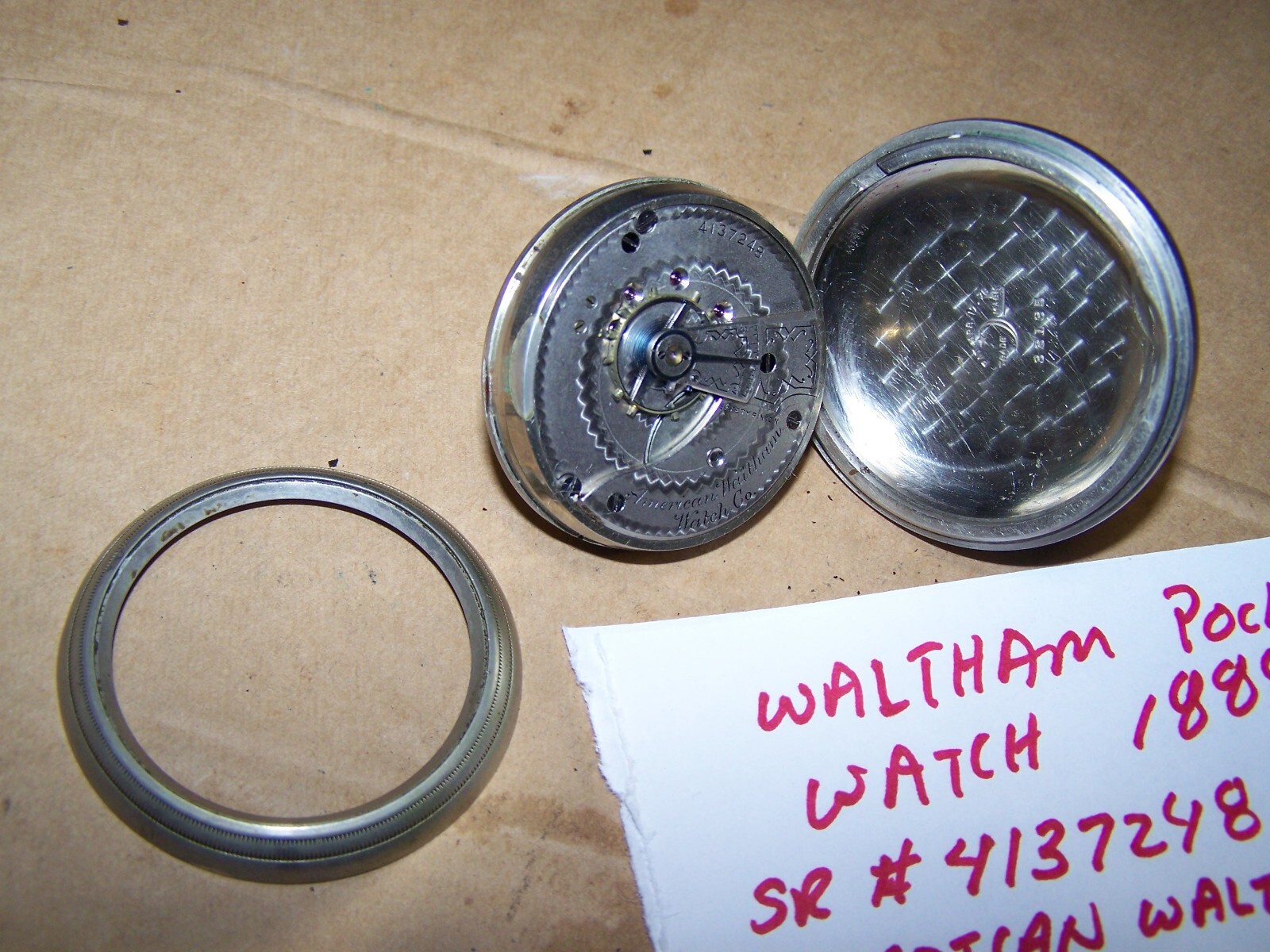 Antique Pocket watch movement Waltham Grade 3 18S 11 jewel 1888-90 as is parts