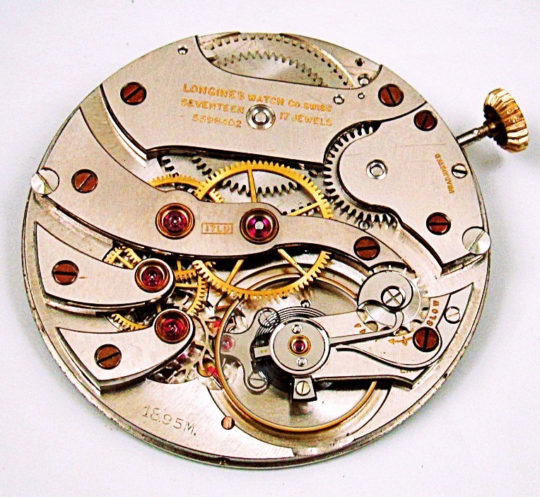 10s Longines Watch Co. Swiss Cal.17LU 18.95M HG Open Face Movement, Great Runner