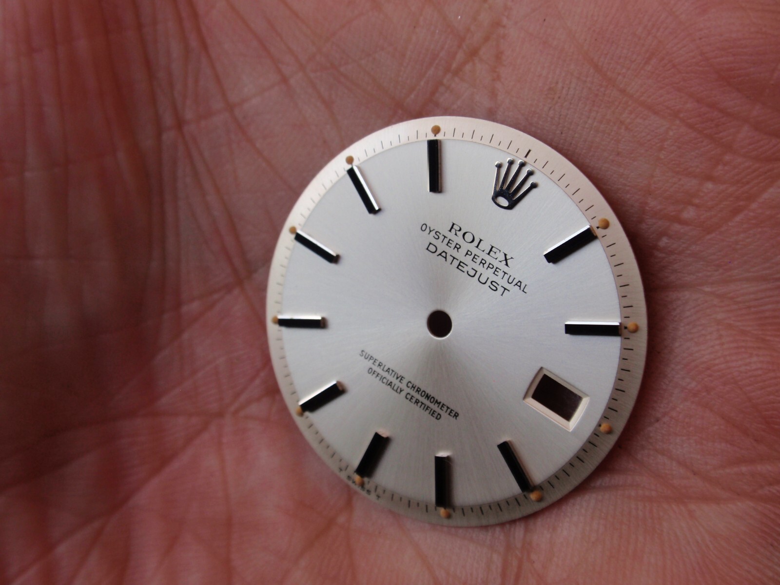 Beautiful Rolex Pie pan Datejust Dial Black Stick Stainless 1600 1601 1603