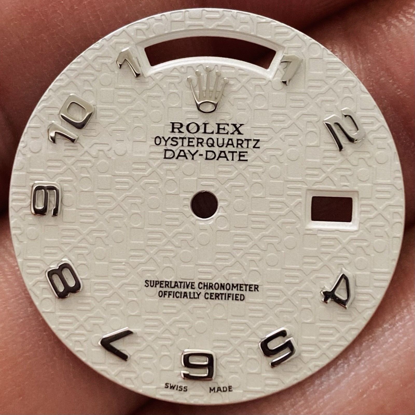 Rolex Computer White Dial For Day-Date Oysterquartz White Gold 36m Model 19019