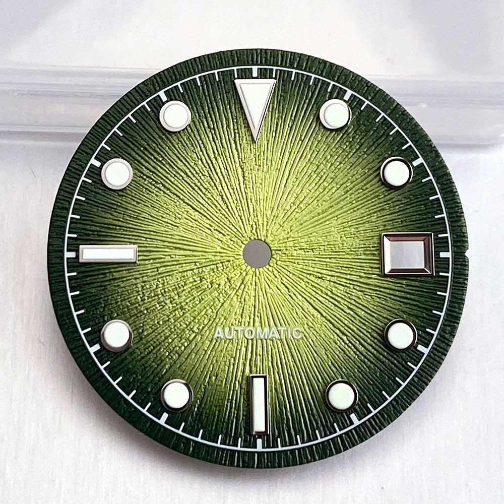 29mm Black Green Deep Texture Sunburst Dial Fit ETA 2824 PT5000 Miyota 8215