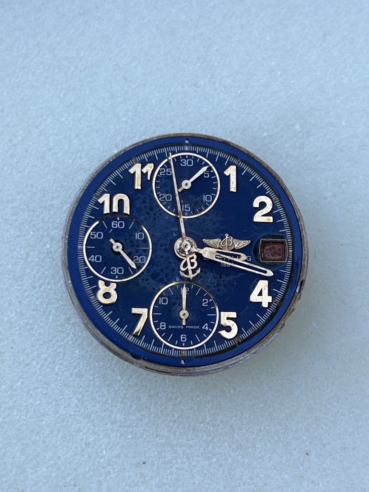 Breitling 7750 Movement Dial And Hands For Parts Or Repair
