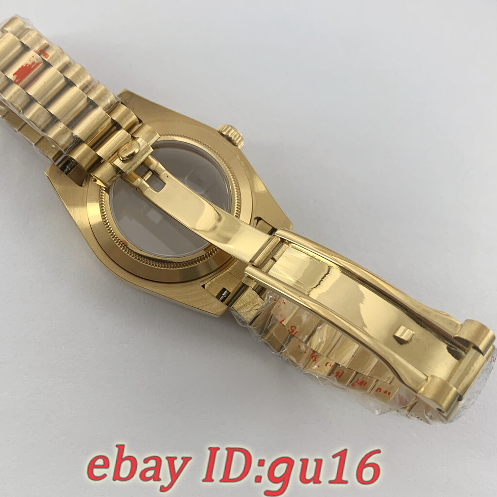 36mm/40mm Gold Watch Case Fit NH35 NH36 Miyota 8215 8205 PT5000 ETA 2836/2824