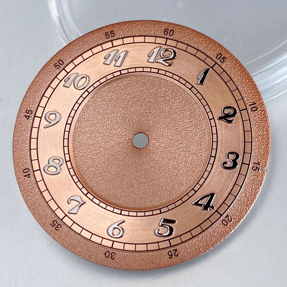 33.5mm Silver Brown Watch Dial Blue Hand Set Fit NH35 NH38 PT5000 ETA2824 8215