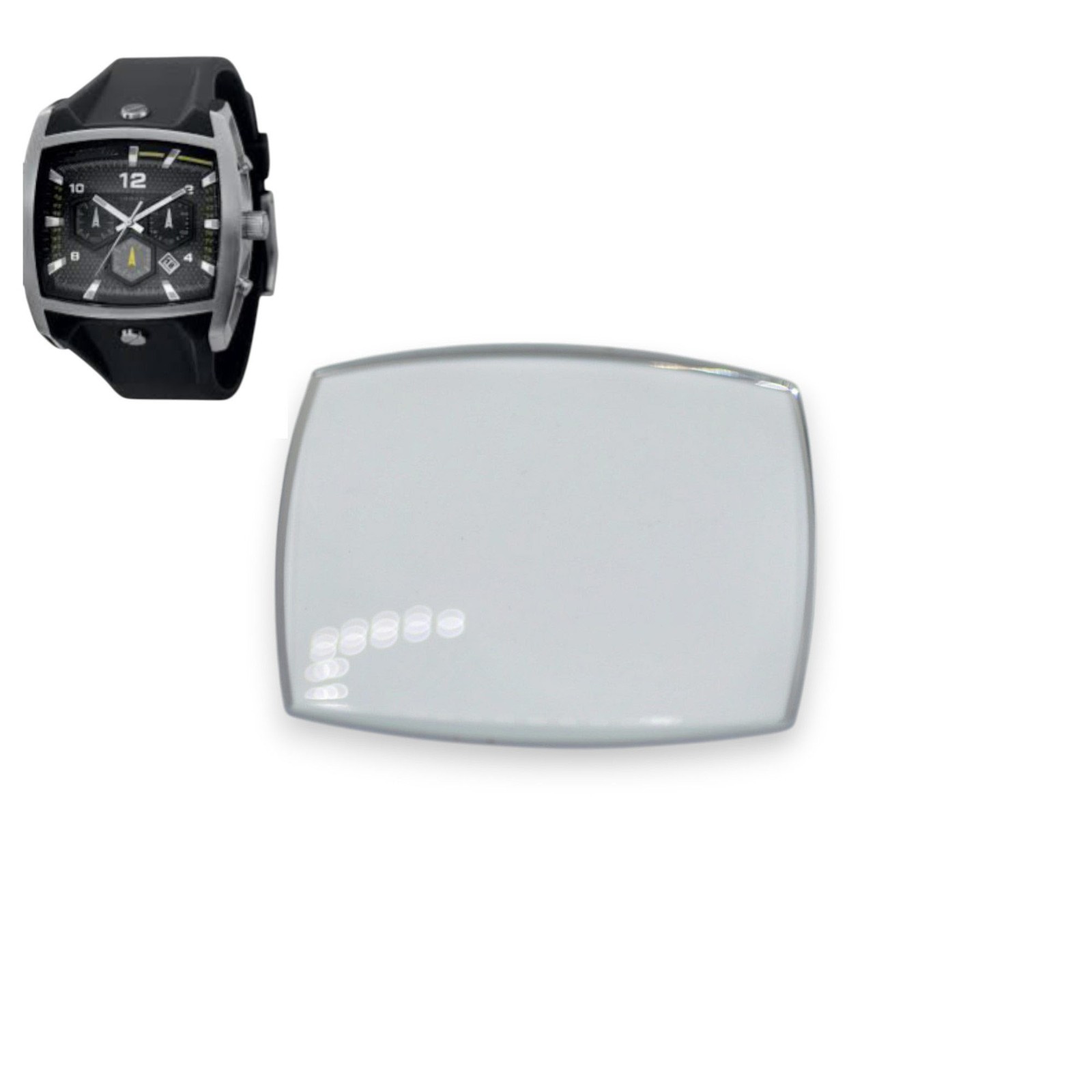 DZ4165 Silver Frame Watch Crystal For Diesel