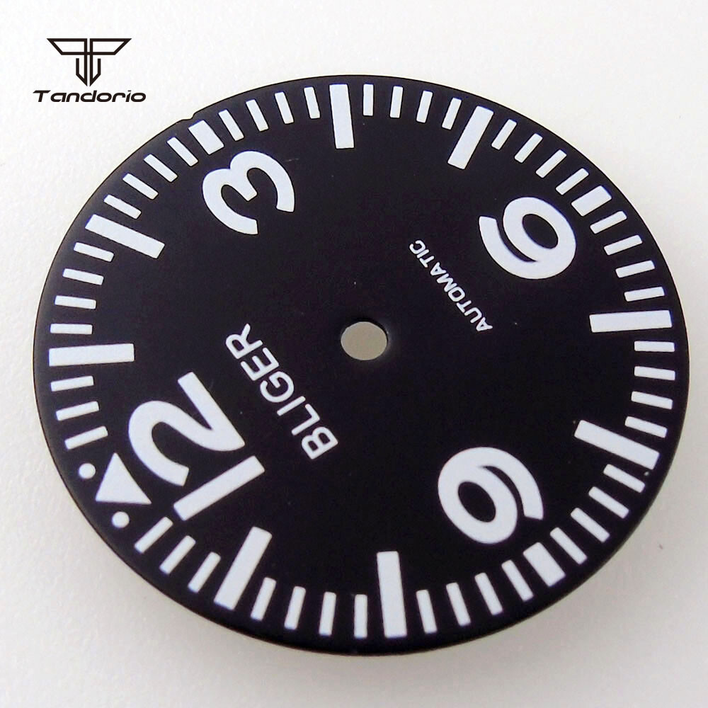 29mm Watch Dial White Marks Green Luminous Fit NH35 NH36 Miyota82 Series DG2813