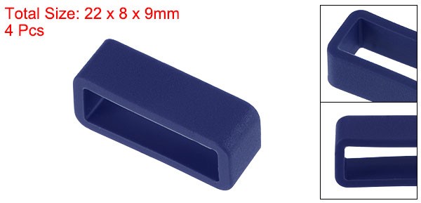 Watch Band Strap Loops Silicone for 18mm Width Watch Band, Deep Blue 4 Pcs