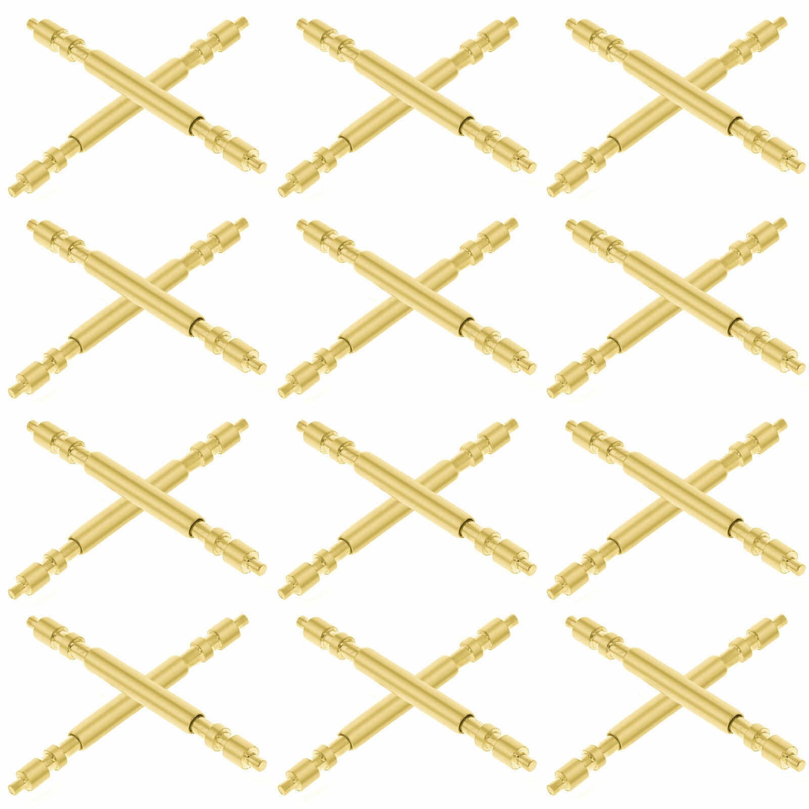 12 PCS SPRING BAR PIN FOR 31MM ROLEX DATEJUST PRESIDENT MIDSIZE 68278 17MM GOLD