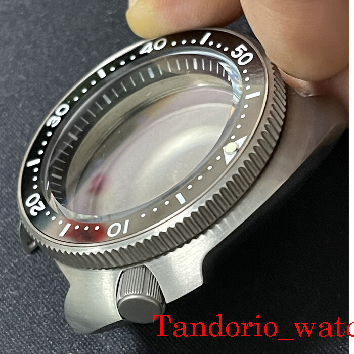watch parts 45.2mm Titanium 200M Diving watch case sapphire glass for NH35 NH36
