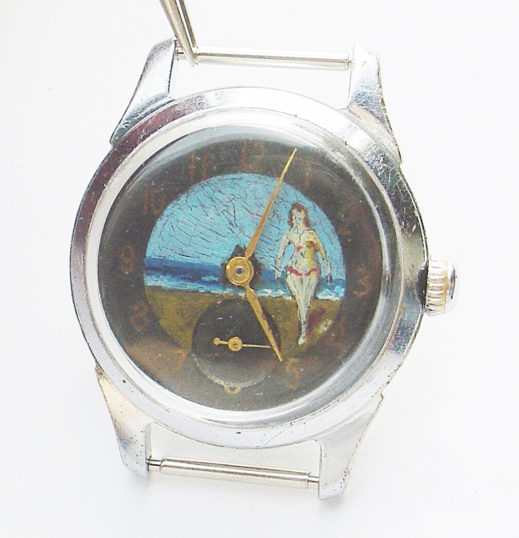 Rary Vintage Soviet Russian POBEDA(Majak Svet Raketa) watch HANDPAINTED SERVICED