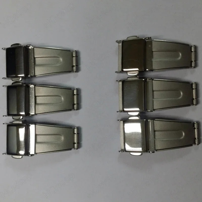 Stainless Steel Watch Buckle Clasp Folding Double Button 5pcs 16mm 18mm 20mm