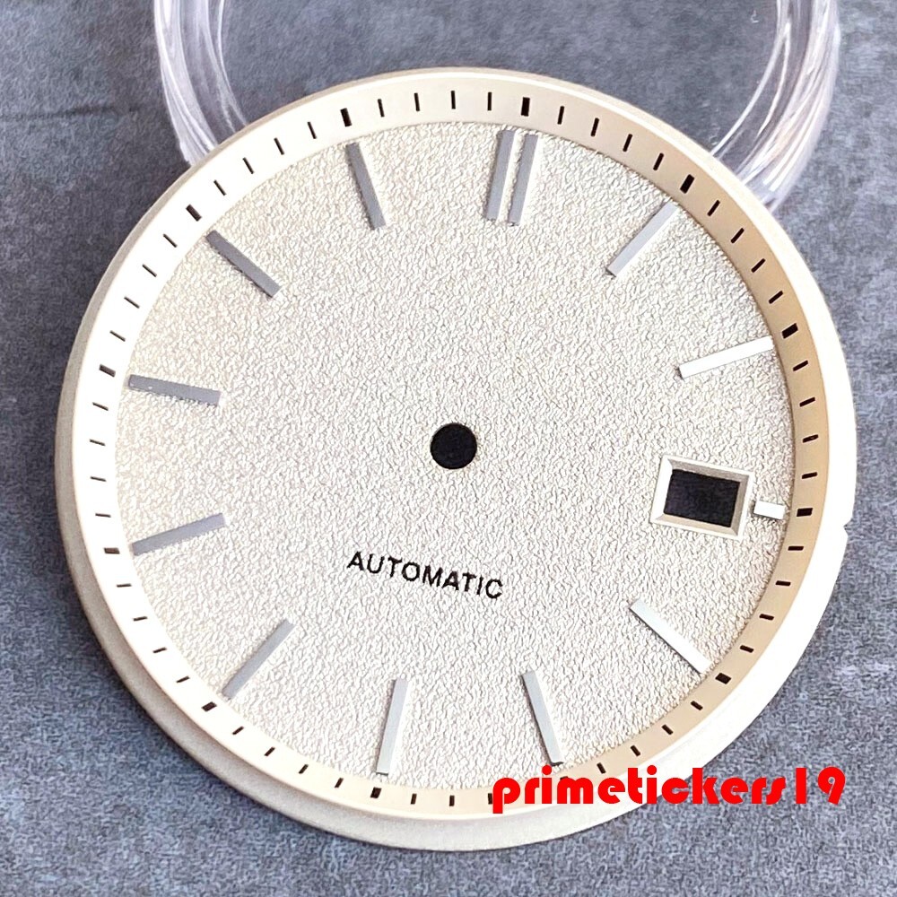 33.5mm*2.84mm Watch Dial Silver Hands Set Fit NH35 Movt Date Window Matte Face