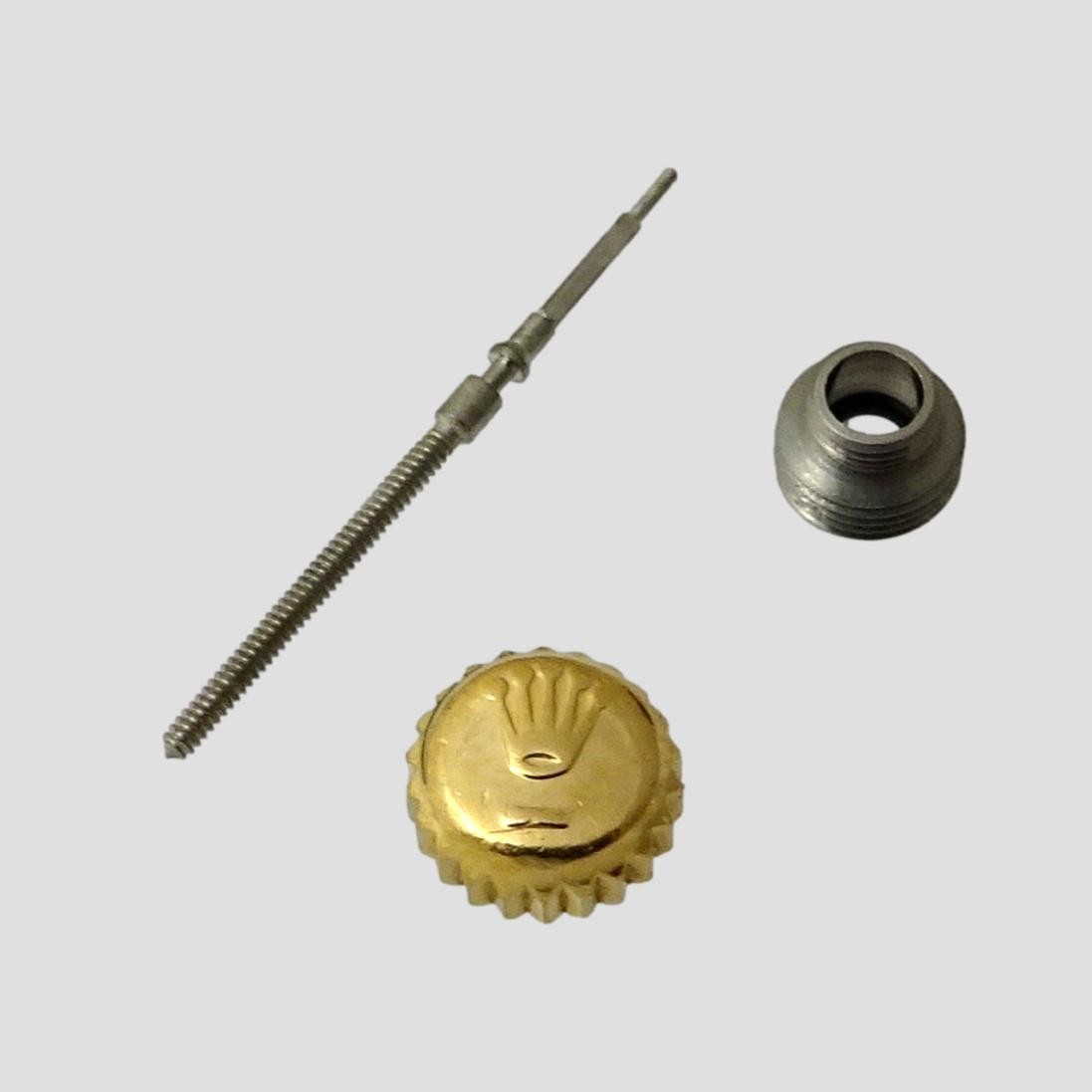 18k Yellow gold Rolex Crown Watch Part 6mm 4-603-8 GMT/Datejust Stem & Tube