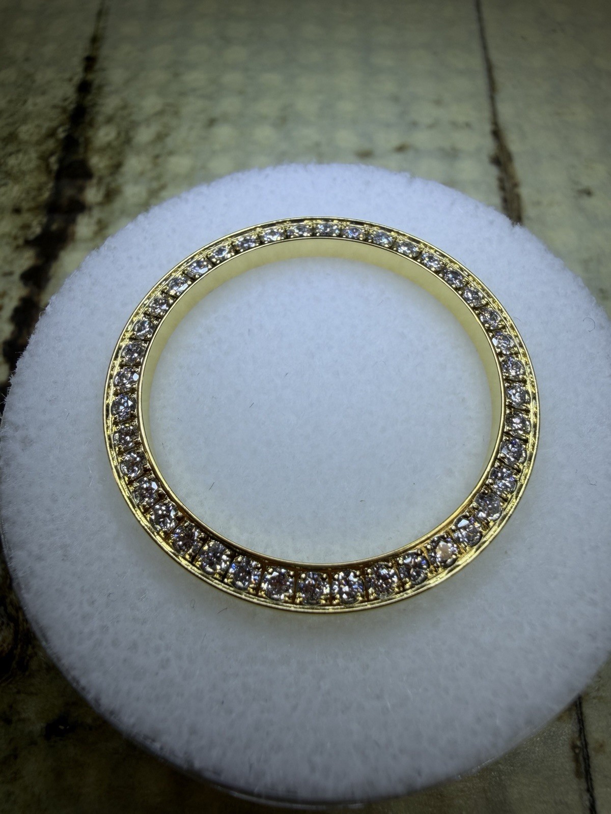 26mm Custom Natural Diamond Watch Bezel – Stainless Steel 18K Gold Plated