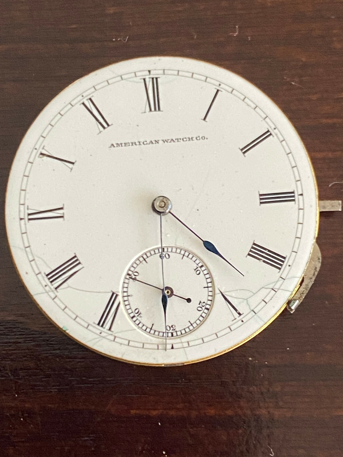 VINTAGE 8S AMERICAN WATCH CO. WALTHAM ROYAL, POCKET WATCH MOVEMENT,GOOD BALANCE