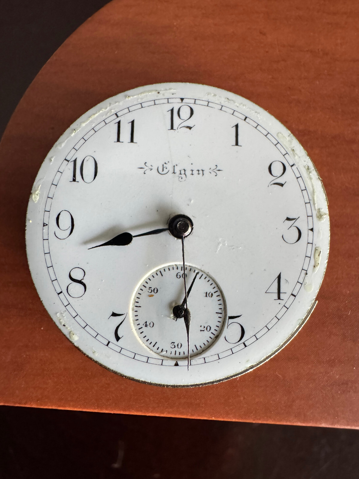 VINTAGE 0 SIZE ELGIN POCKET WATCH MOVEMENT GR. 222 KEEPING TIME
