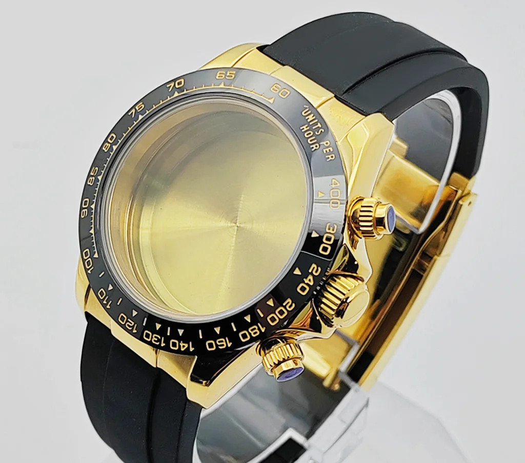 VK63 Watch Case 39mm Stainless Steel Silver Gold Color with Strap