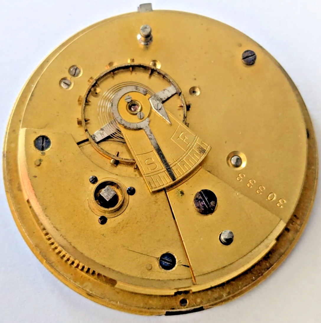 Antique H. Stone Leeds English Pocket Watch Movement For Parts/Repair 47.3mm 30