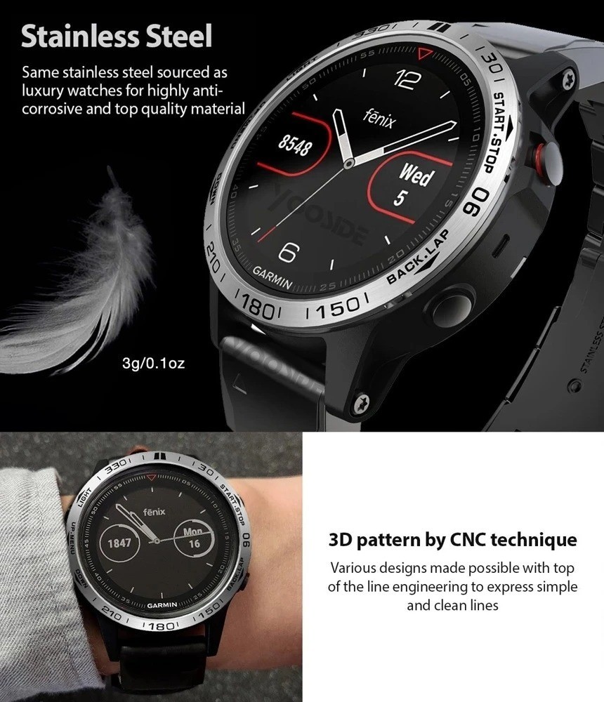 Metal Bezel Ring Time Frame ring ForGarmin Fenix 7 7X 7S Tactix 8 51mm Epix Pro