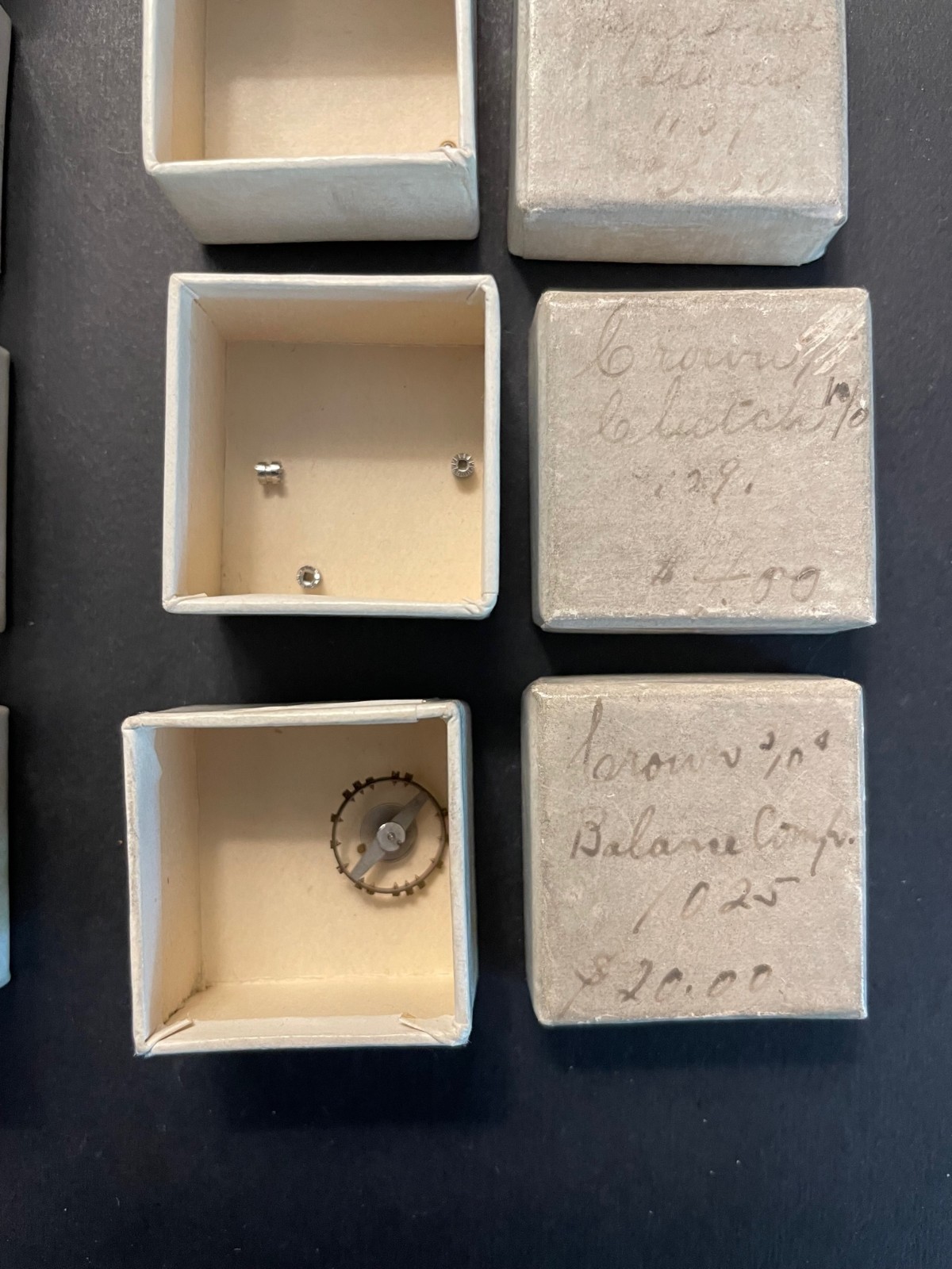 CROWN WATCH CO. Pocket Watch Parts Lot Watchmaker Estate New York Standard Hands
